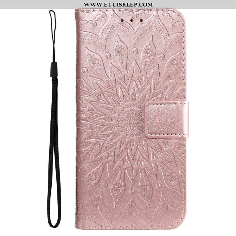 Etui Folio do Realme C35 z Łańcuch Mandala Słoneczna Na Ramiączkach